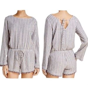Cloth & Stone Striped Long Sleeve Romper